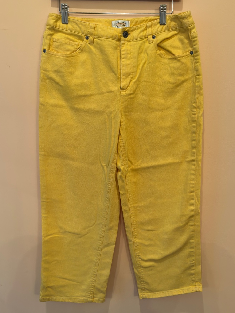 Talbots Stretch Yellow Gold Denim Cropped Jeans Size 10